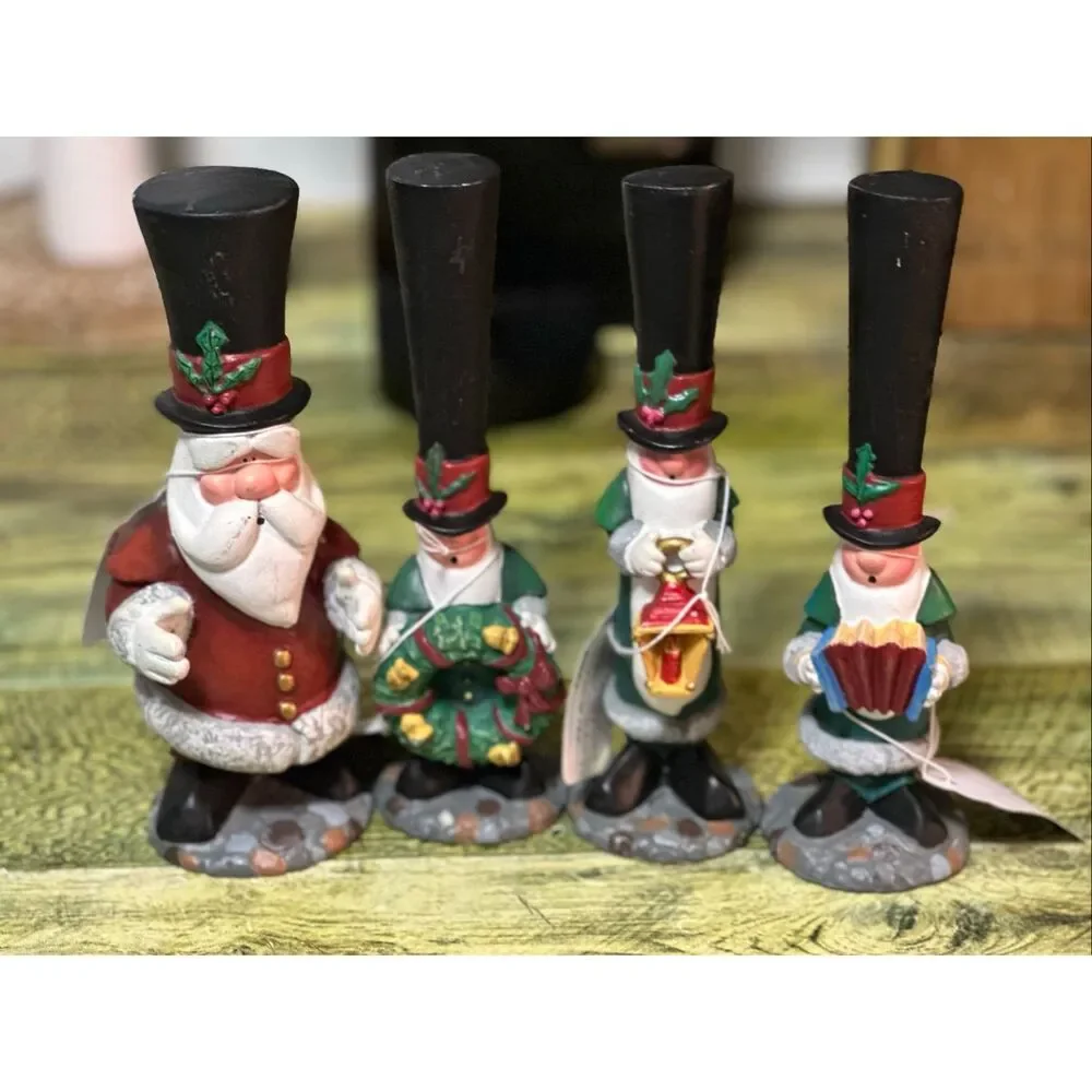 J Adams Santa The North Pole Caroling Society Vintage 1994 Lot of 4 Figurines